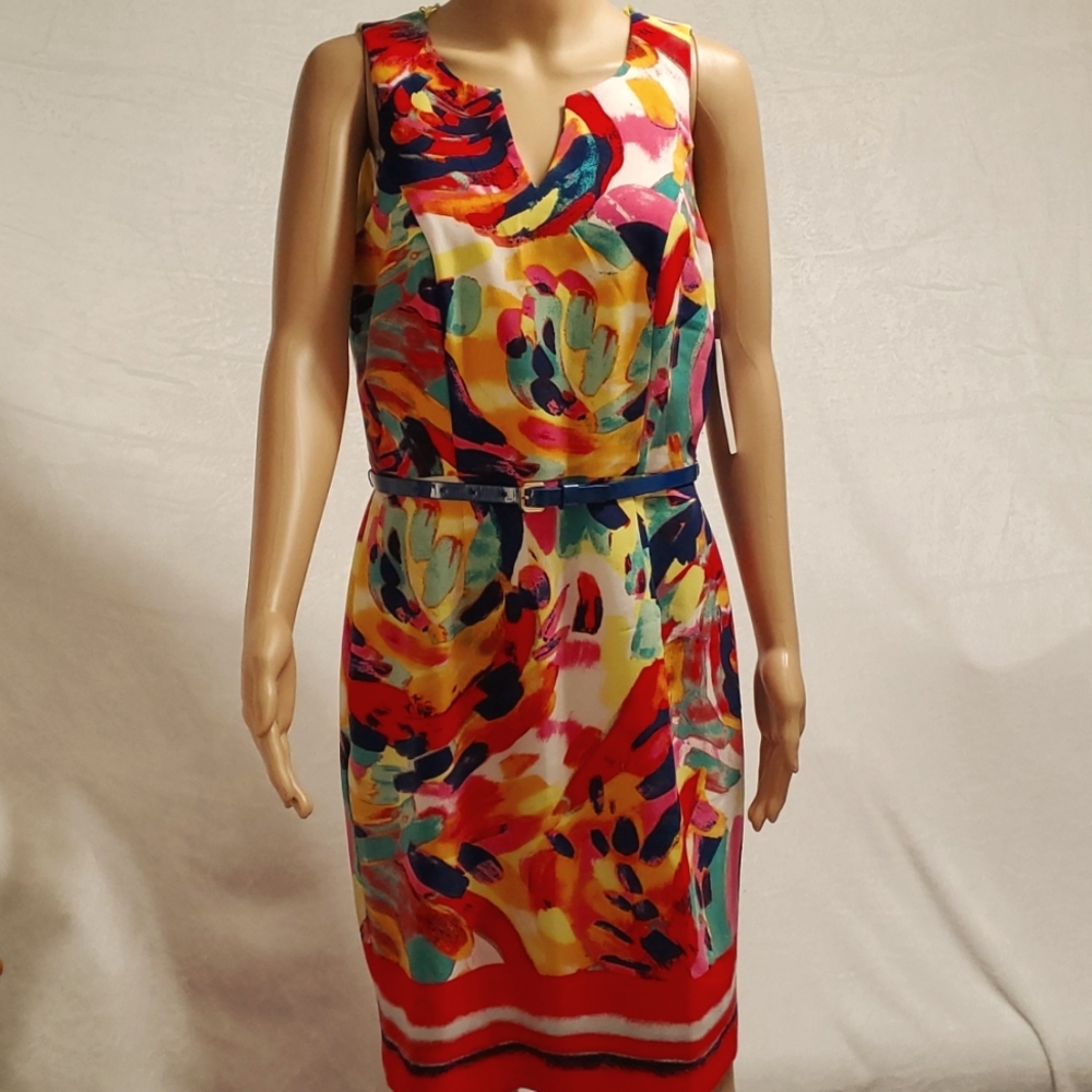Signature by Robbie Bee Floral Sleeveless Midi dress 8